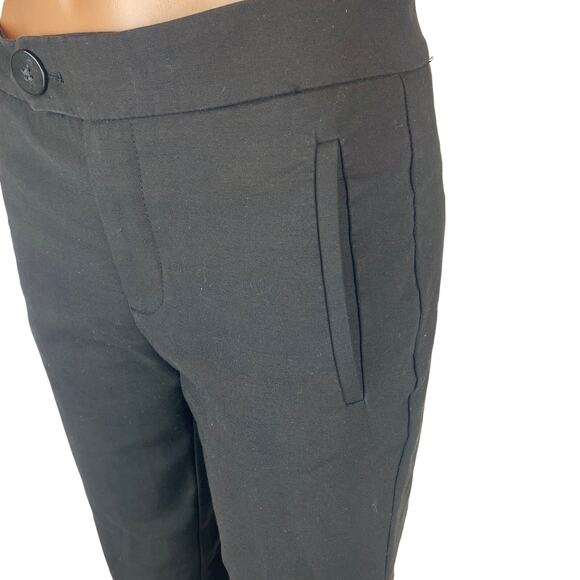 Mango Blue Career Mid Rise Ankle Stretch Straight Leg Pockets Trouser Pants Sz 2 - Picture 5 of 7